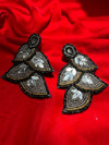 Handmade Beaded Leaf Shaped Earrings
