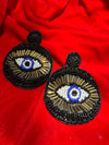 Black Evil Eyes Handmade Earrings