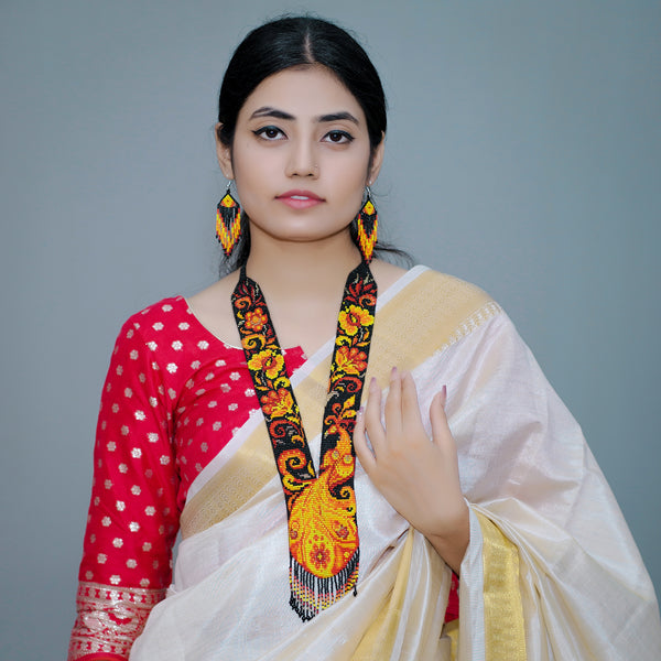 Sunflower Stylish Beaded Necklace Set