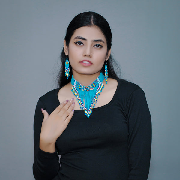 Native American Style Seed Beaded Choker Set