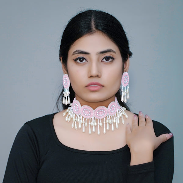 Handmade Round Shaped Pearl Choker Set