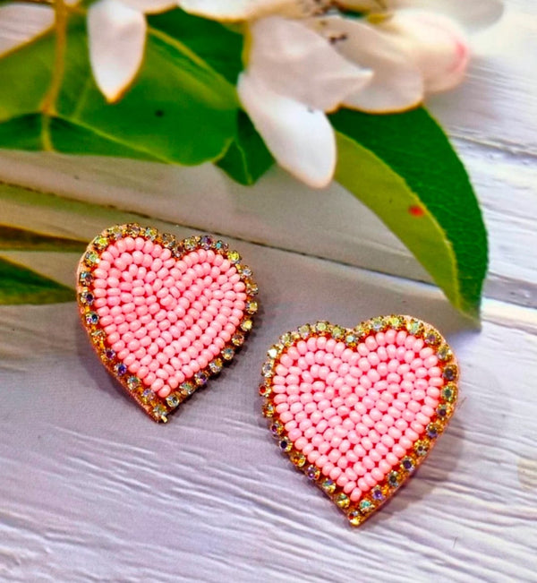 Heart-Shaped Beads Earrings