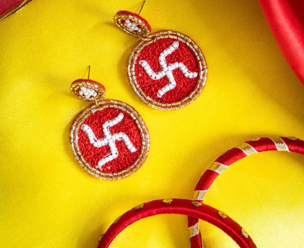 Handmade Swastik Earrings