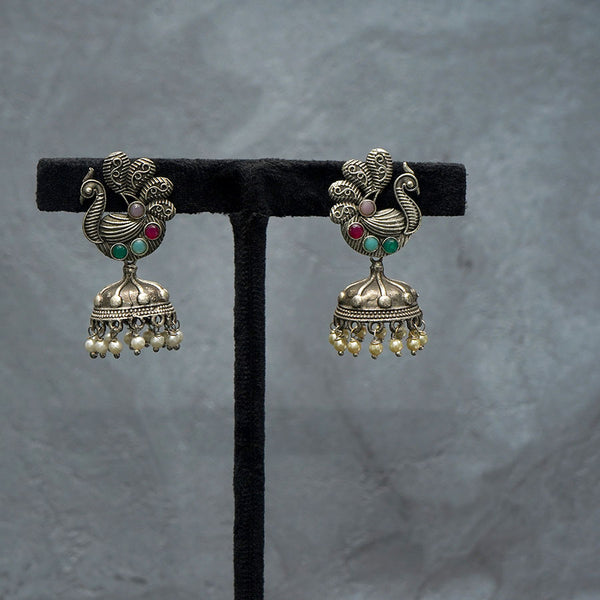 Multicolor Oxidized Pearl Jhumki