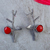 Silver Oxidized Tree Branch Design Earrings