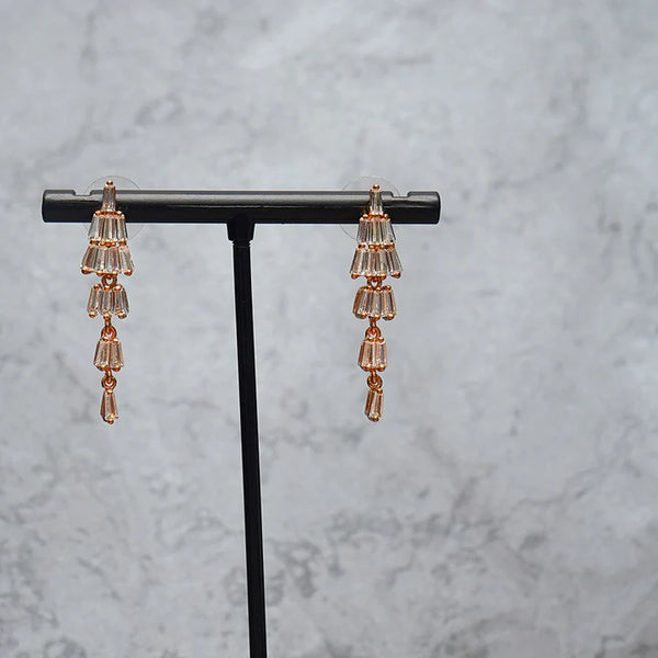 AD White Stone Cz Zironic Diamond Earrings