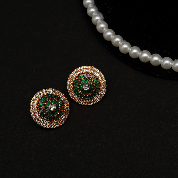 Gold Plated Flower Stud Earrings for Women/Girls