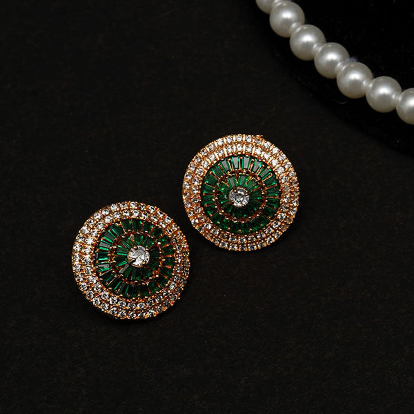 Gold Plated Flower Stud Earrings for Women/Girls