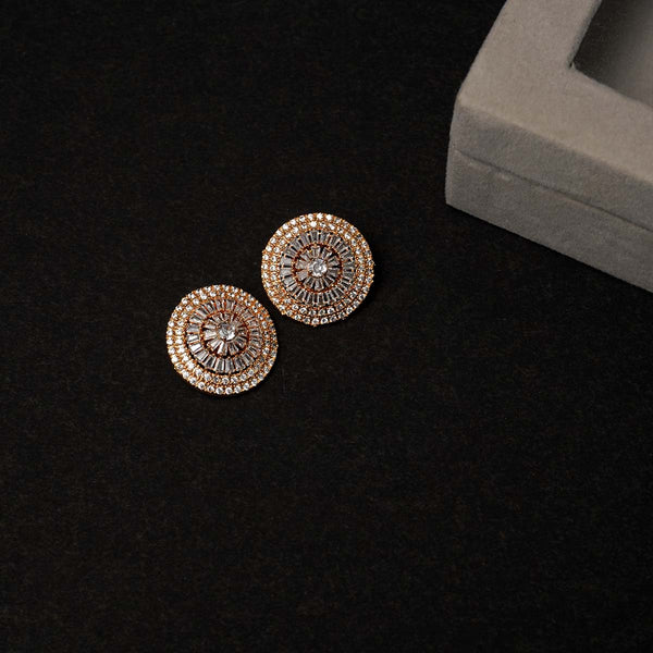 Gold Plated Flower Stud Earrings for Women/Girls