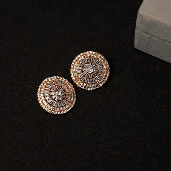 Gold Plated Flower Stud Earrings for Women/Girls