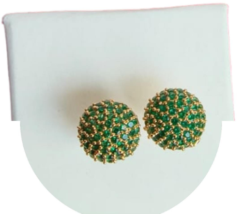 Gold Plated Ruby Stone Stud