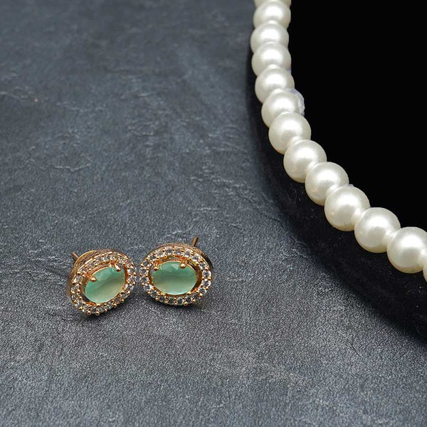 Synthetic Ruby And Diamond Stud