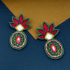 Multicolor Handmade Embroidered Pineapple Earrings