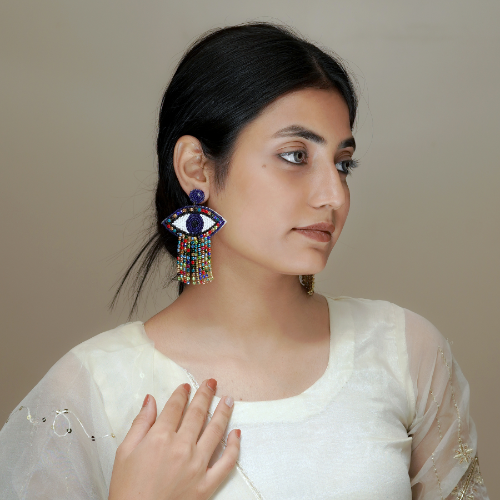 Multicolor Evil Eye Earring