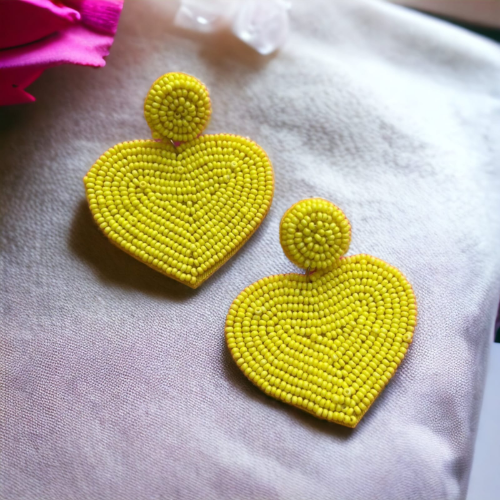 Heart Shape Beaded Earring