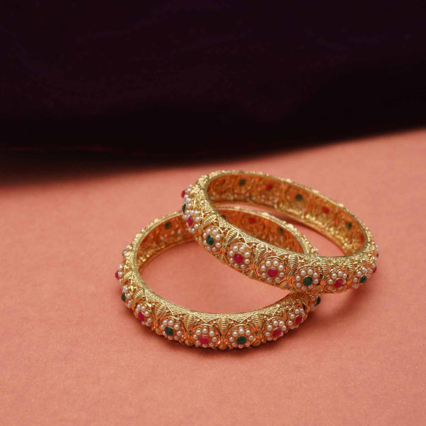 Ruby and Green Antique Kada Sets