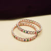 Partywear Rose Gold Plated Multi Stones Bangles Sets