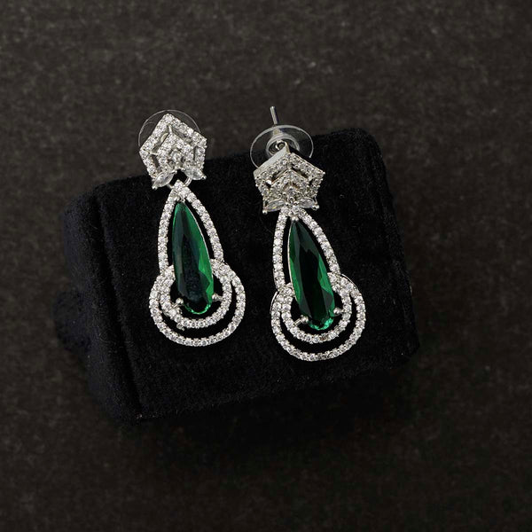 Emerald Statement Diamond Earrings