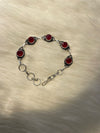 Oxidized Sterling Silver Garnet Handmade Bracelet