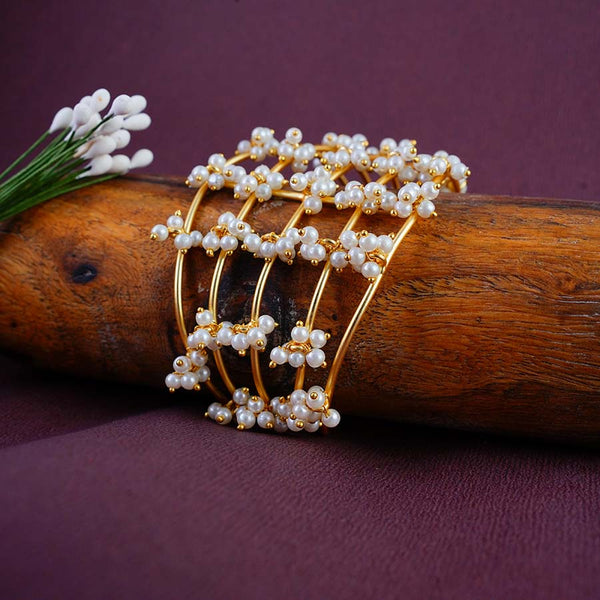 Premium Golden Handcuff with Pearls