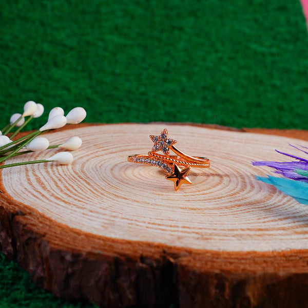 Cubic Zirconia Star Cuff Ring