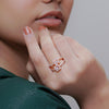 Trends Gold Plated Double Square Diamond Ring
