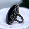 Meraki Silver Plated Round Shaped Ring