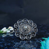 Silver Floral Oxidized Ring
