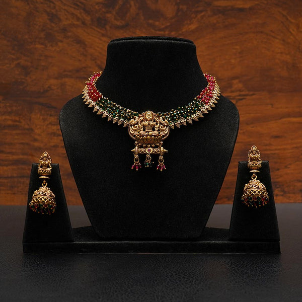 Meraki Gold Plated Matte Finish Temple Jewelry