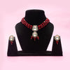Meraki AD Stone Kundan Choker Set with Beads