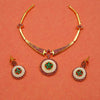 Meraki Necklace Pearl Emerald Ruby Studded Choker Set