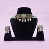 Meraki AD Stone Kundan Choker Set with Beads &Pearls