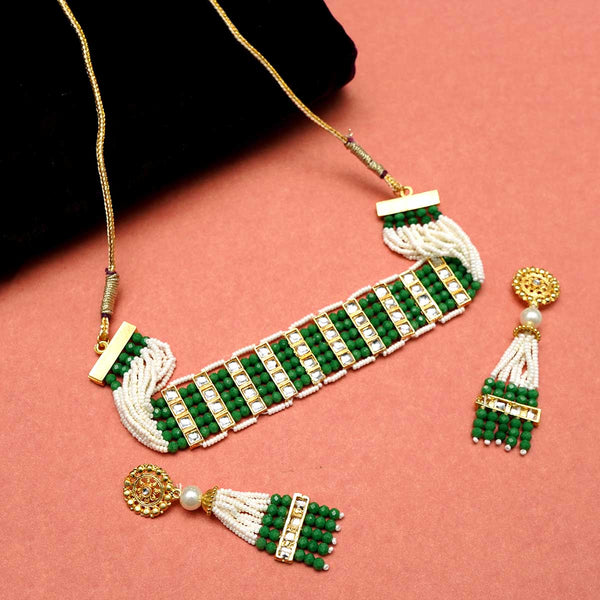 Meraki Kundan & Beads Choker Set