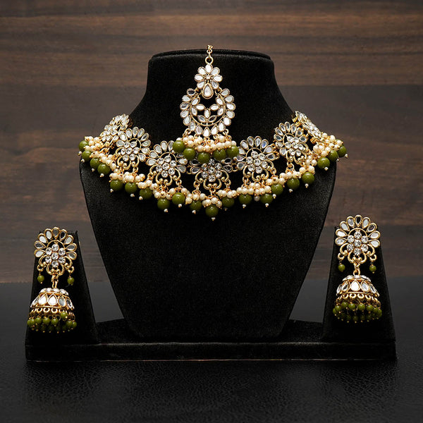 Meraki Traditional Gold-Plated Stone Choker Set