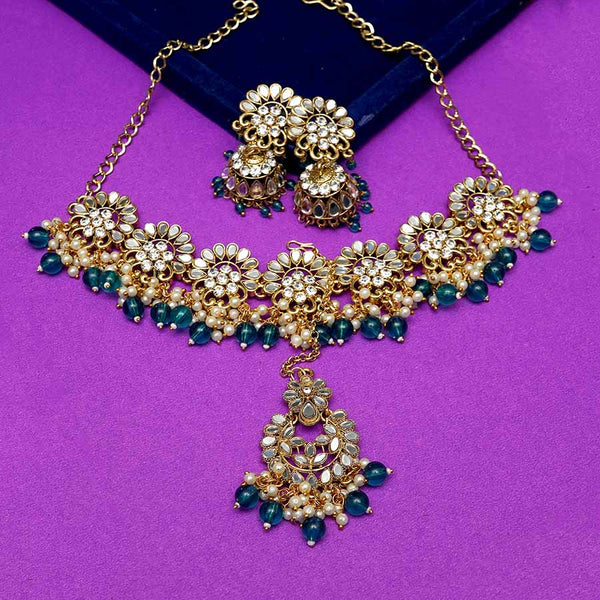 Meraki Traditional Gold-Plated Stone Choker Set