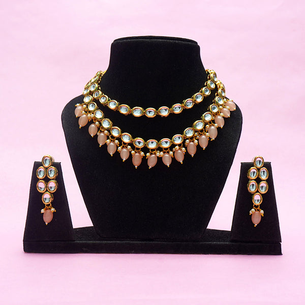 Two Layer Kundan Set with Meenakari Work