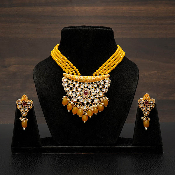 Beautiful Kundan Necklace With Beads