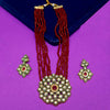 Kundan and Bead Necklace with Ruby Stone