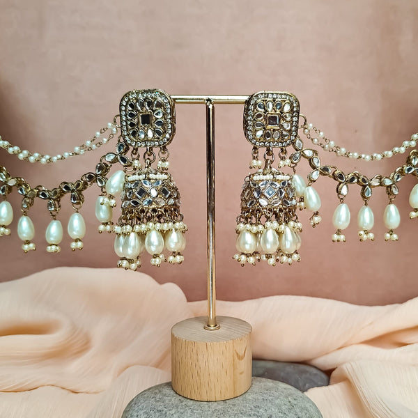 Mohika Mirror Jhumka Earring With Sahara