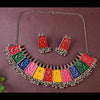 Oxidized Multicolor Ethnic Adjustable Choker