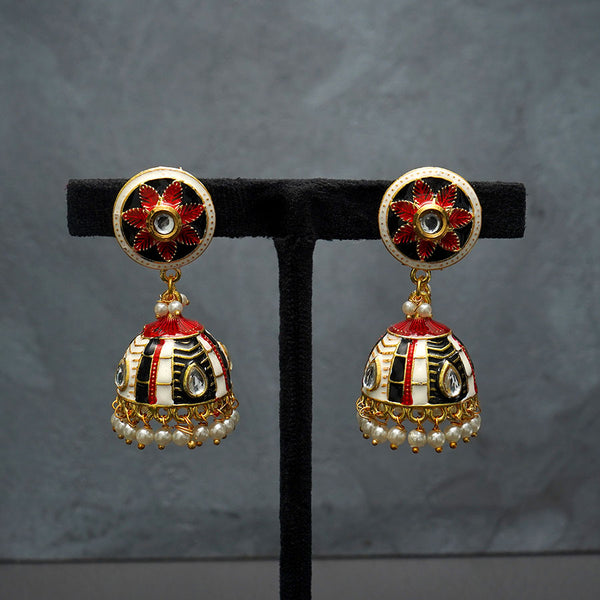 Enamel Royal Design With Jhumka Earring