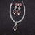 Emerald Long Blue Pendant with Earrings