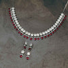 American Diamond Red Stone Necklace Set