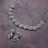 Rhodium Plated Zircon Studded Necklace Set