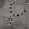 Heart shaped loved Emerald Green Zirconia Necklace Set