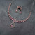 Rhodium Plated Premium Pink Zircons Studded Necklace Set