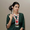 Meraki Trends Handmade Red Flower Design Beaded Necklace