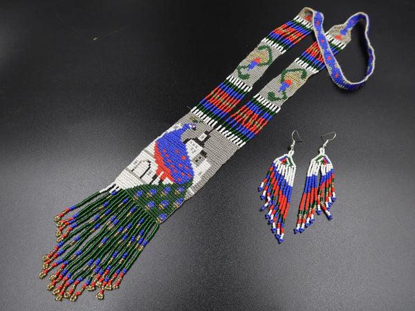 Meraki Trends Multicolor Peacock Design Necklace