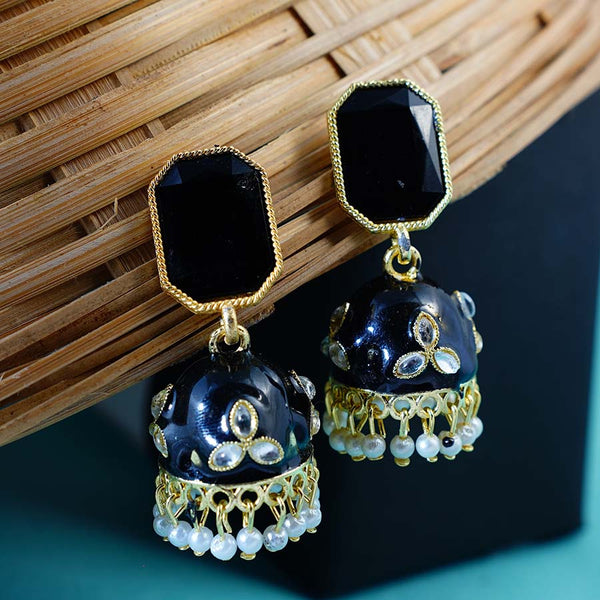 Traditional Meenakari Kundan Jhumka