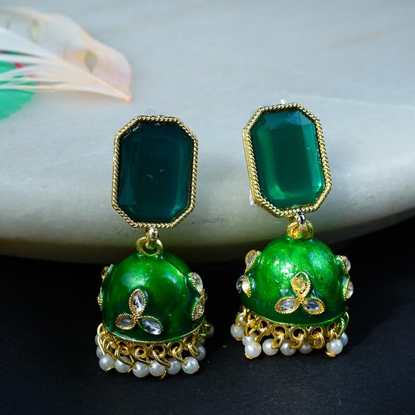 Traditional Meenakari Kundan Jhumka